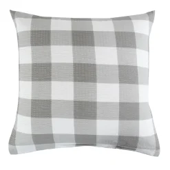 Pudebetræk 60x63 cm - Bæk og Bølge - 100% Bomulds krep - Grå tern