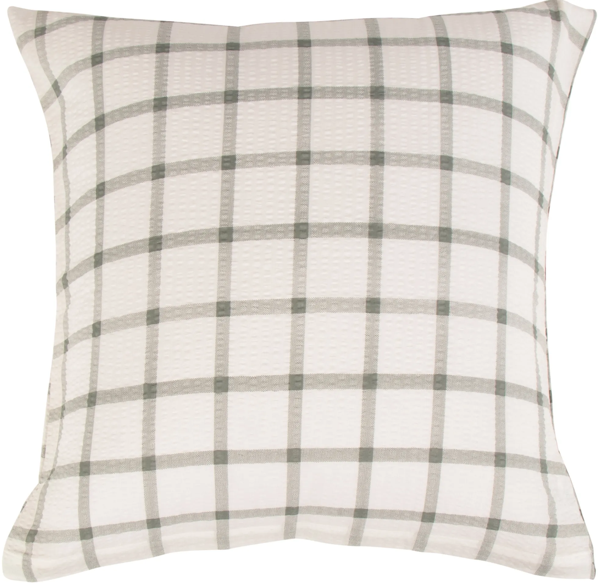 Pudebetræk 60x63 cm - Bæk og Bølge - 100% Bomulds krep - Grønne tern
