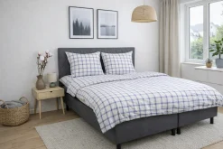 Pudebetræk 60x63 cm - Bæk og Bølge - 100% Bomulds krep - Blå tern