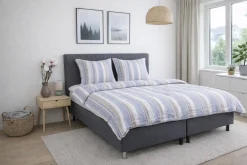 Pudebetræk 60x63 cm - Bæk og Bølge - 100% Bomulds krep - Blå striber