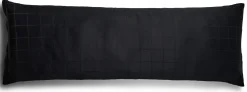 Pudebetræk 50x150 cm - Blødt, jacquardvævet bomuldssatin - Check sort - By Night pudebetræk
