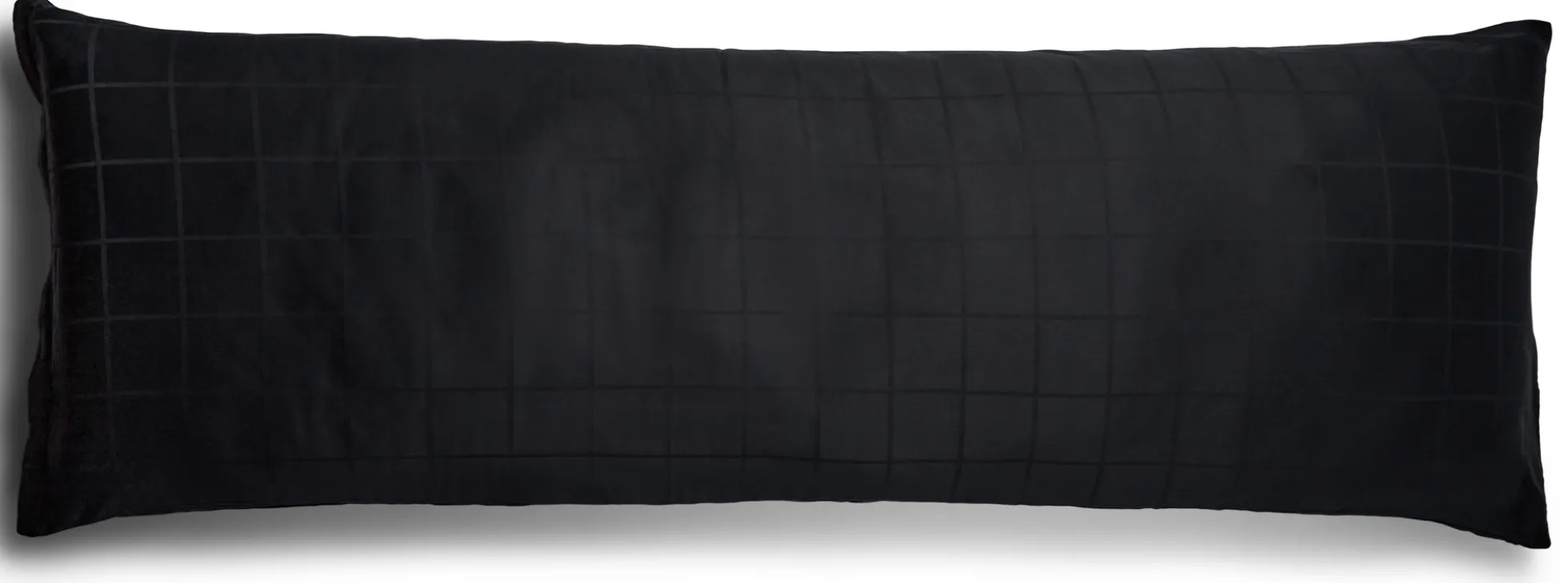 Pudebetræk 50x150 cm - Blødt, jacquardvævet bomuldssatin - Check sort - By Night pudebetræk