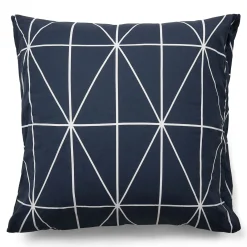 Pudebetræk 60x63 cm - 100% bomuld - Blåt med hvide harlekintern