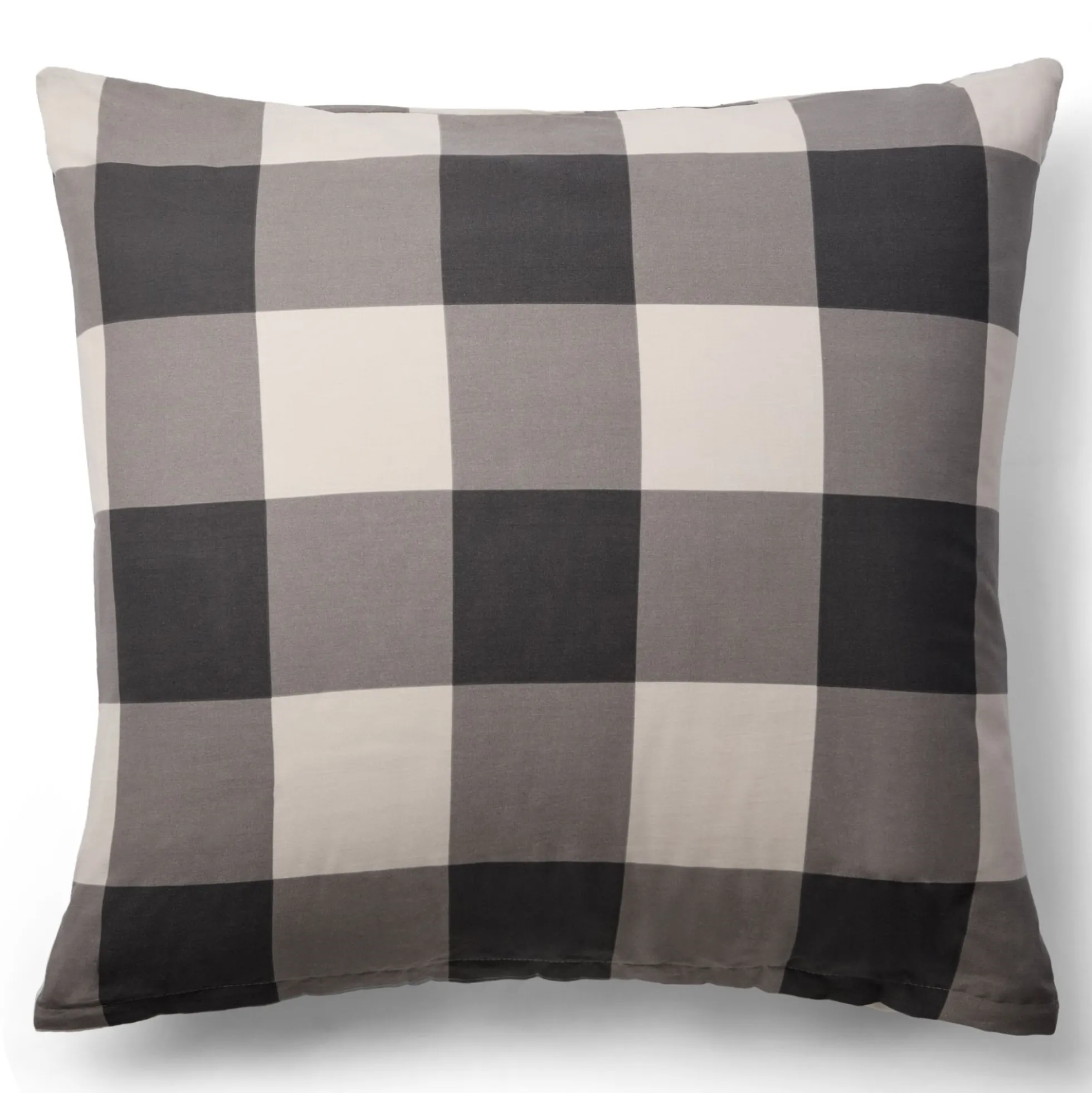 Pudebetræk 60x63 cm - 100% bomuld - Grå tern