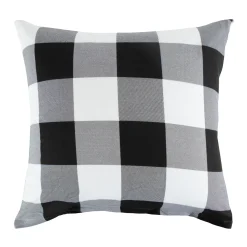 Pudebetræk 60x63 cm - Bomulds flonel - Sorte og hvide tern