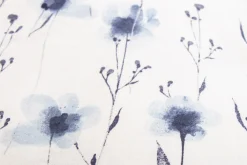 Pudebetræk 60x63 cm - Bomulds flonel - Hvid med blå blomster
