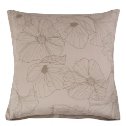 Pudebetræk 60x63 cm - Bomuldssatin - Big Flower sand - Vendbart blomster print