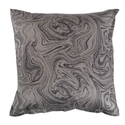Pudebetræk 60x63 cm - Bomuldssatin - Gråt marble print