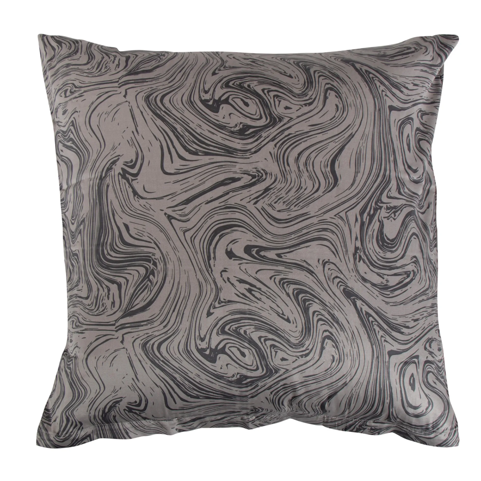Pudebetræk 60x63 cm - Bomuldssatin - Gråt marble print