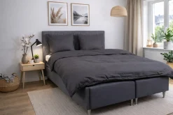Pudebetræk 70x100 cm - 100% bomuldssatin - Gavlpude - Mørkegråt jacquardvævet