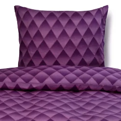 Pudebetræk 60x63 cm - 100% bomuldssatin - Lilla 3D harlekinmønster
