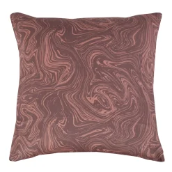 Pudebetræk 60x63 cm - Bomuldssatin - Mørk rosa marble print