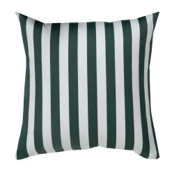 Pudebetræk 60x63 cm - 100% bomuldssatin - Nordic Stripe - Grønne striber