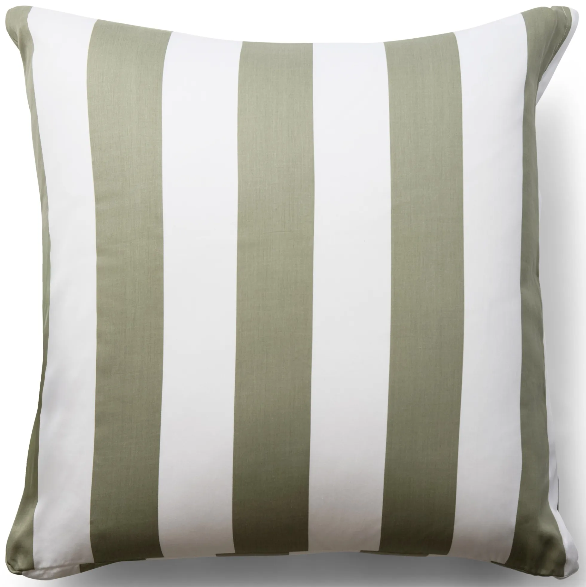 Pudebetræk 60x63 cm - 100% bomuldssatin - Nordic Stripe - Brede olivengrønne striber