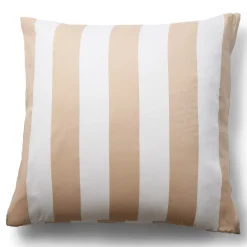 Pudebetræk 60x63 cm - 100% bomuldssatin - Nordic Stripe - Brede naturfarvet striber