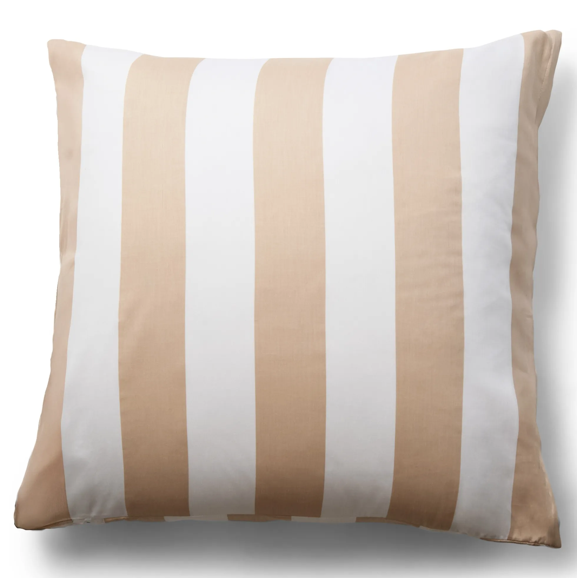 Pudebetræk 60x63 cm - 100% bomuldssatin - Nordic Stripe - Brede naturfarvet striber