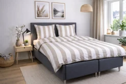 Pudebetræk 60x63 cm - 100% bomuldssatin - Nordic Stripe - Brede grå striber