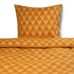 Pudebetræk 60x63 cm - 100% bomuldssatin - Orange 3D harlekinmønster