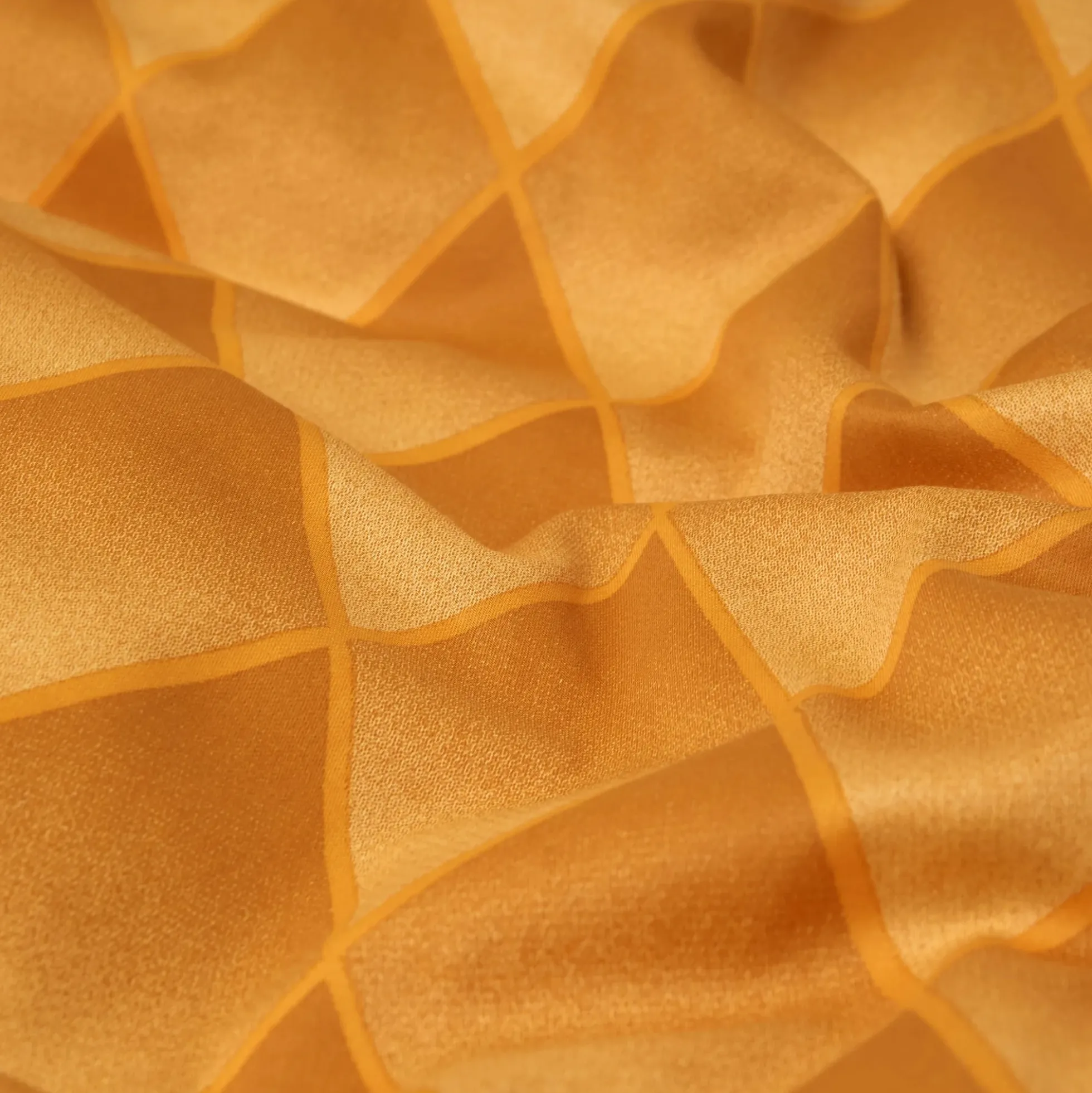 Pudebetræk 60x63 cm - 100% bomuldssatin - Orange 3D harlekinmønster