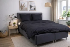 Pudebetræk 60x63 cm - 100% bomuldssatin - Sort jacquardvævet - Ensfarvet
