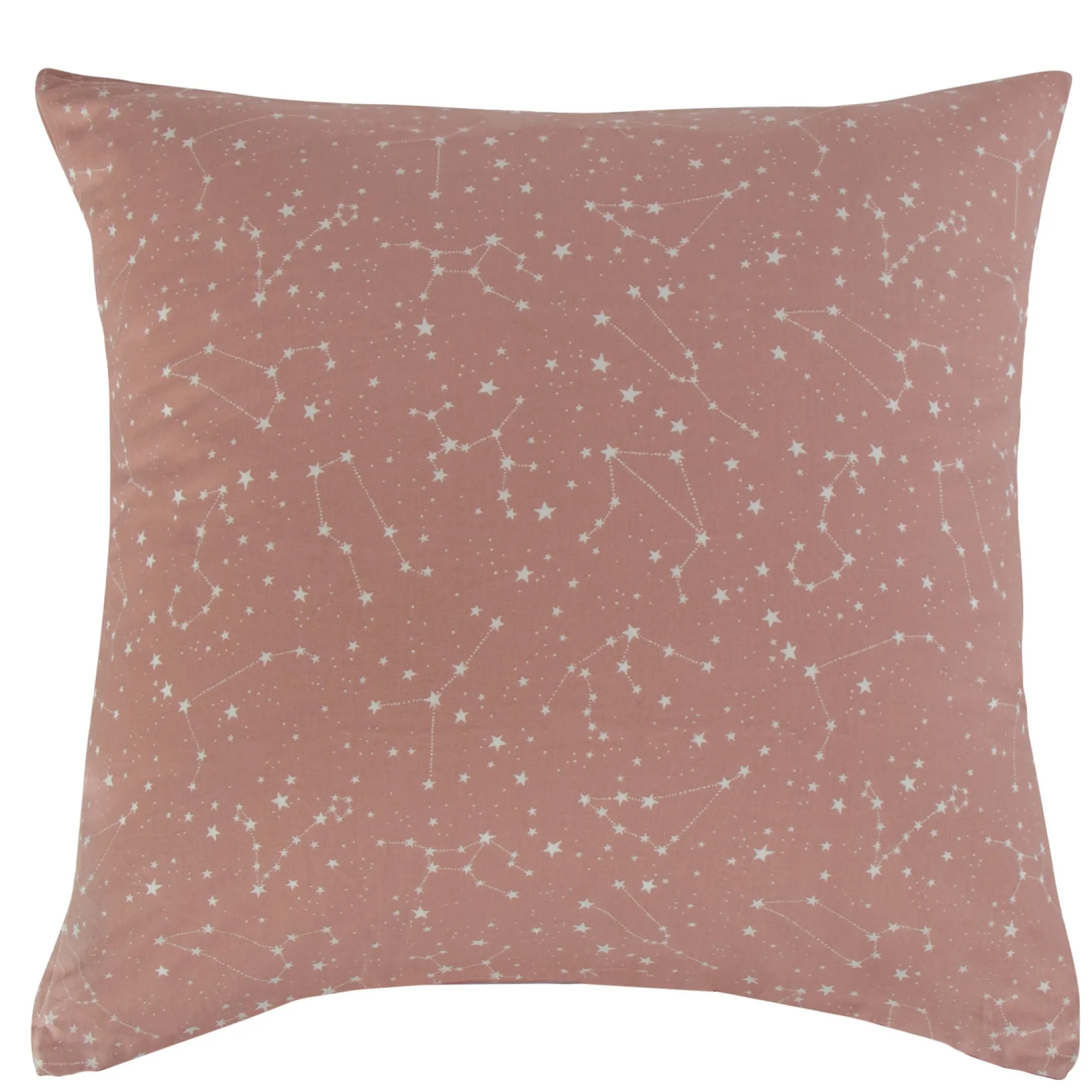 Pudebetræk 60x63 cm - 100% Bomuld - Zodiac peach - Vendbart med stjerner