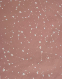 Pudebetræk 60x63 cm - 100% Bomuld - Zodiac peach - Vendbart med stjerner