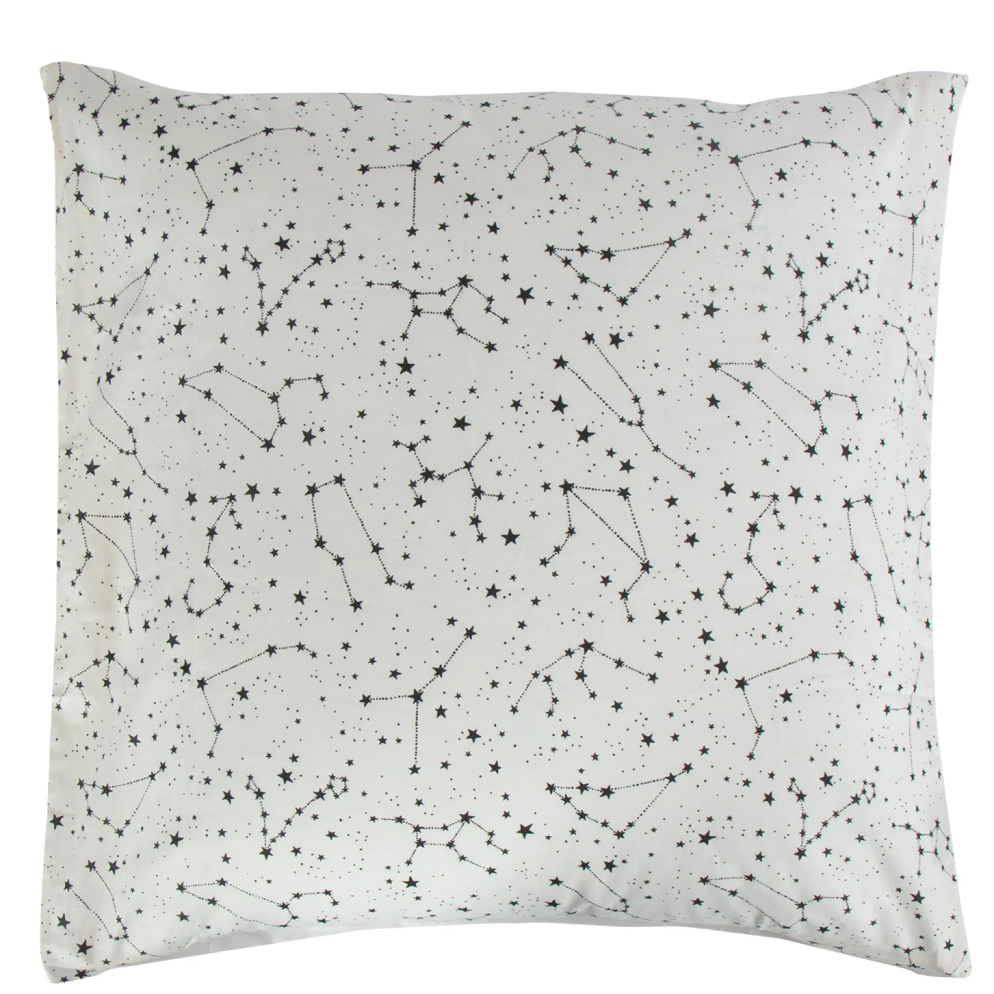 Pudebetræk 60x63 cm - 100% Bomuld - Zodiac white - Vendbart med stjerner