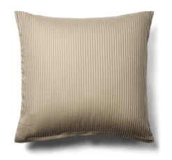 Pudebetræk 60x63 cm - Egyptisk bomuld - Beige jacquardvævede striber