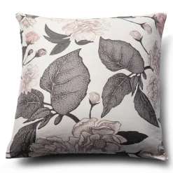 Pudebetræk 60x63 cm - Microfiber - Beige blomstret print