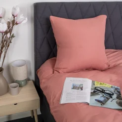 Pudebetræk 60x63 cm - Microfiber - Ensfarvet rosa