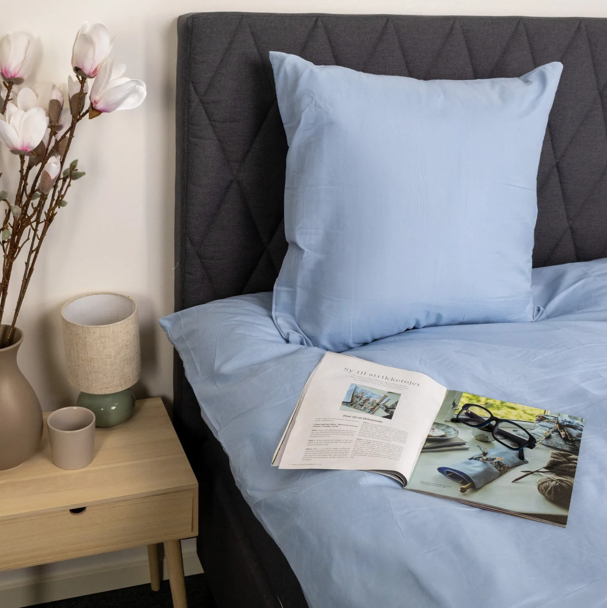 Pudebetræk 60x63 cm - Microfiber - Ensfarvet lyseblå