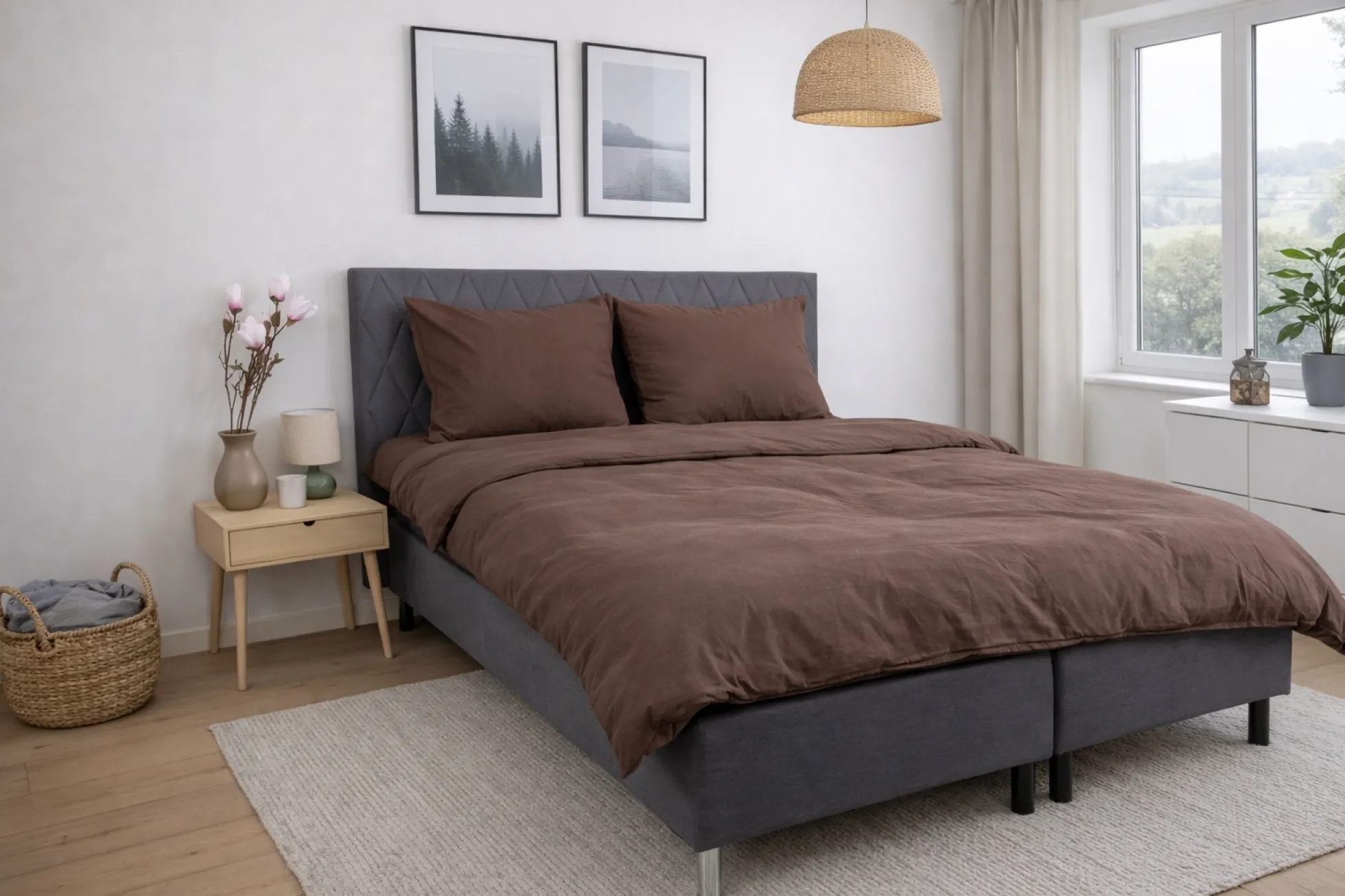 Pudebetræk 60x63 cm - Microfiber - Ensfarvet brun