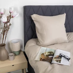 Pudebetræk 60x63 cm - Microfiber - Ensfarvet beige