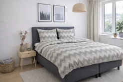 Pudebetræk 60x63 cm - Microfiber - Gråt zig zag mønster
