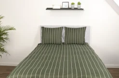 Pudebetræk 60x63 cm - Polycotten - Grøn stribet