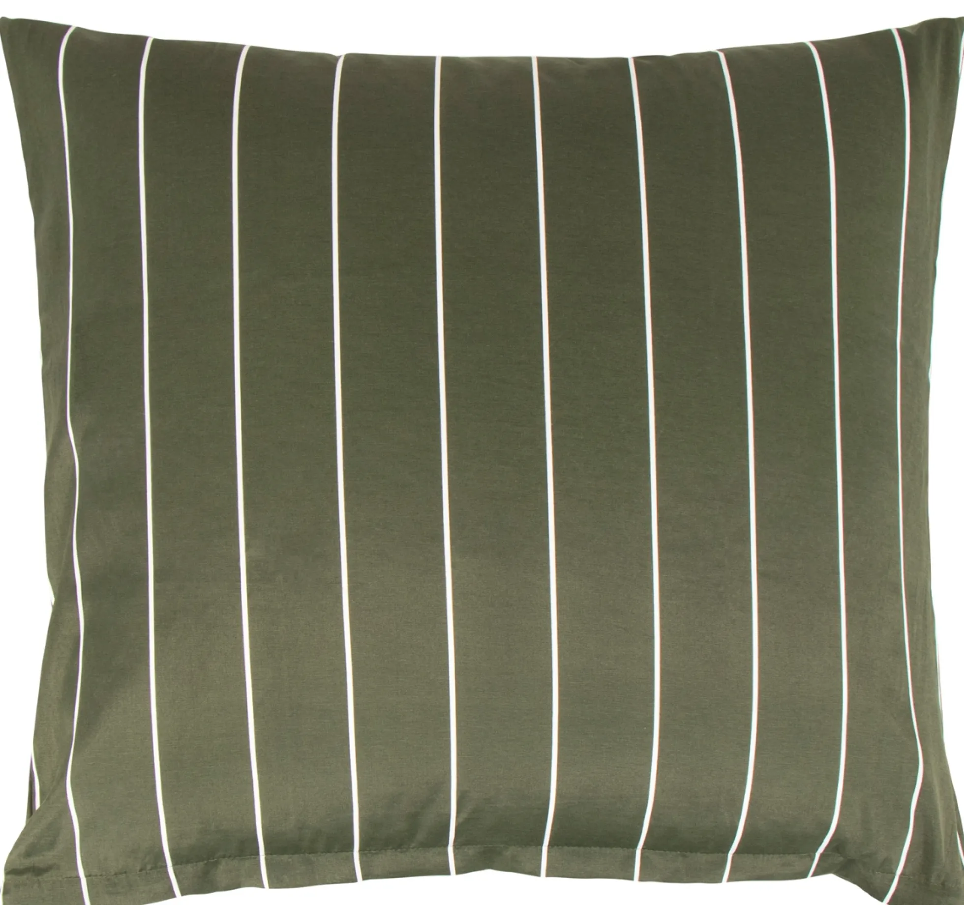 Pudebetræk 60x63 cm - Polycotten - Grøn stribet