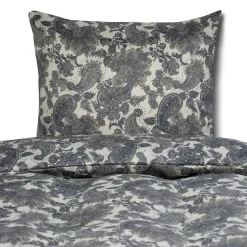 Pudebetræk 60x63 cm - Satin - Sandfarvet blomstret design