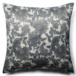 Pudebetræk 60x63 cm - Satin - Sandfarvet blomstret design