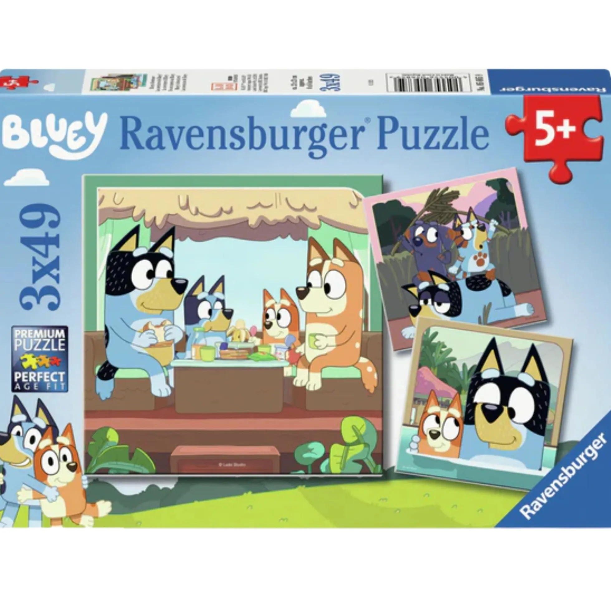 Puslespil med Bluey - 3x49 brikker
