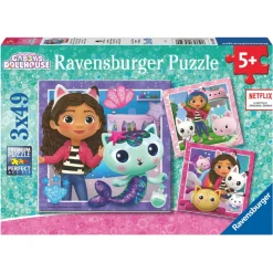 Puslespil med Gabby's Dollhouse - 3x49 brikker