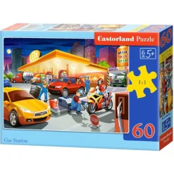 Puslespil med tankstation - 60 brikker