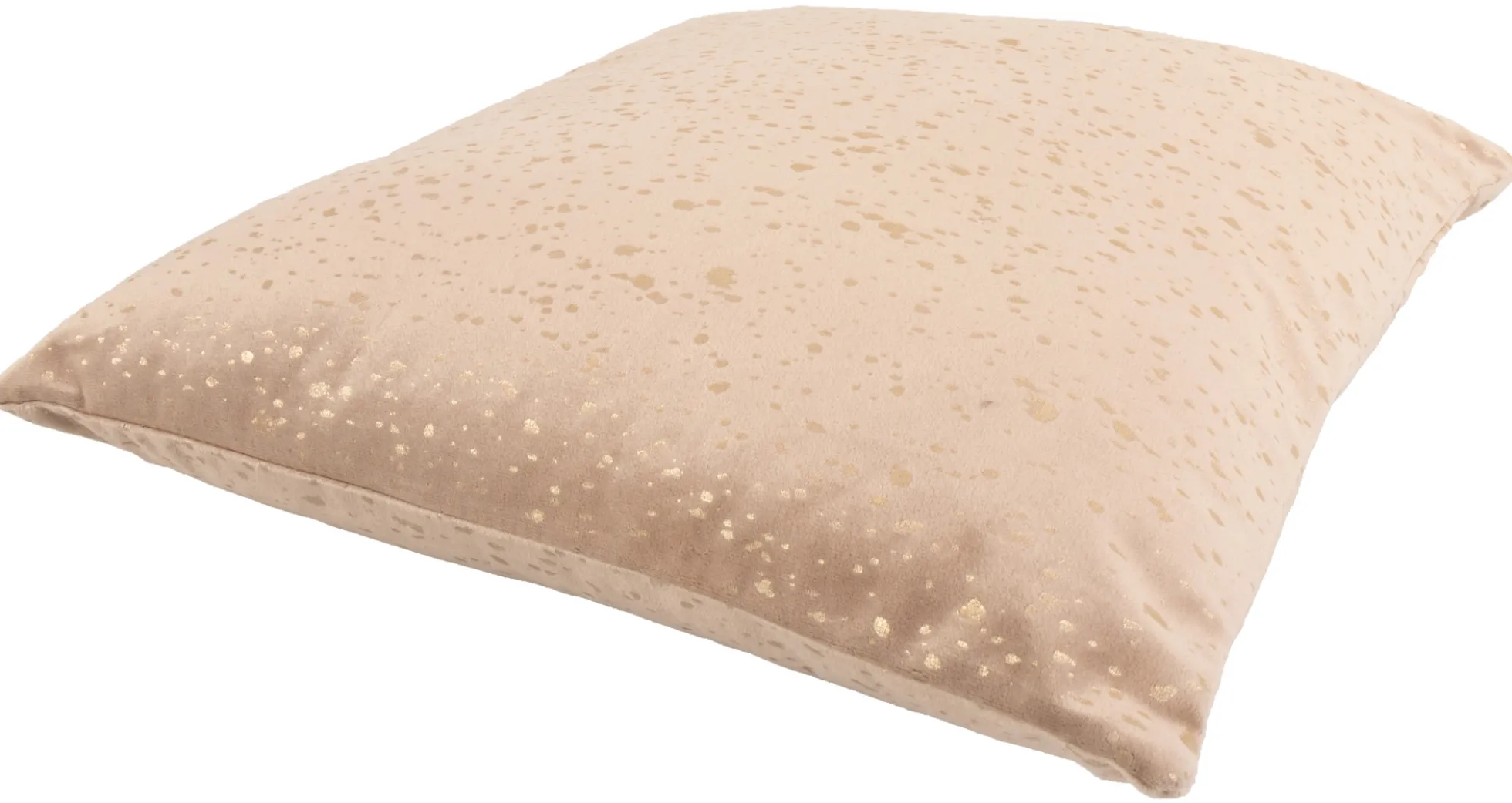 Pyntepude - 45x45 cm - Beige farvet med guld print - Sofapude med blødt velour look - Borg living
