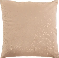 Pyntepude - 45x45 cm - Beige farvet med guld print - Sofapude med blødt velour look - Borg living