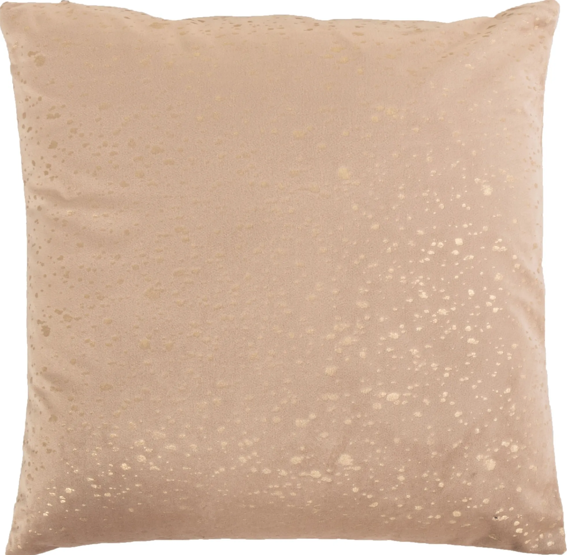 Pyntepude - 45x45 cm - Beige farvet med guld print - Sofapude med blødt velour look - Borg living