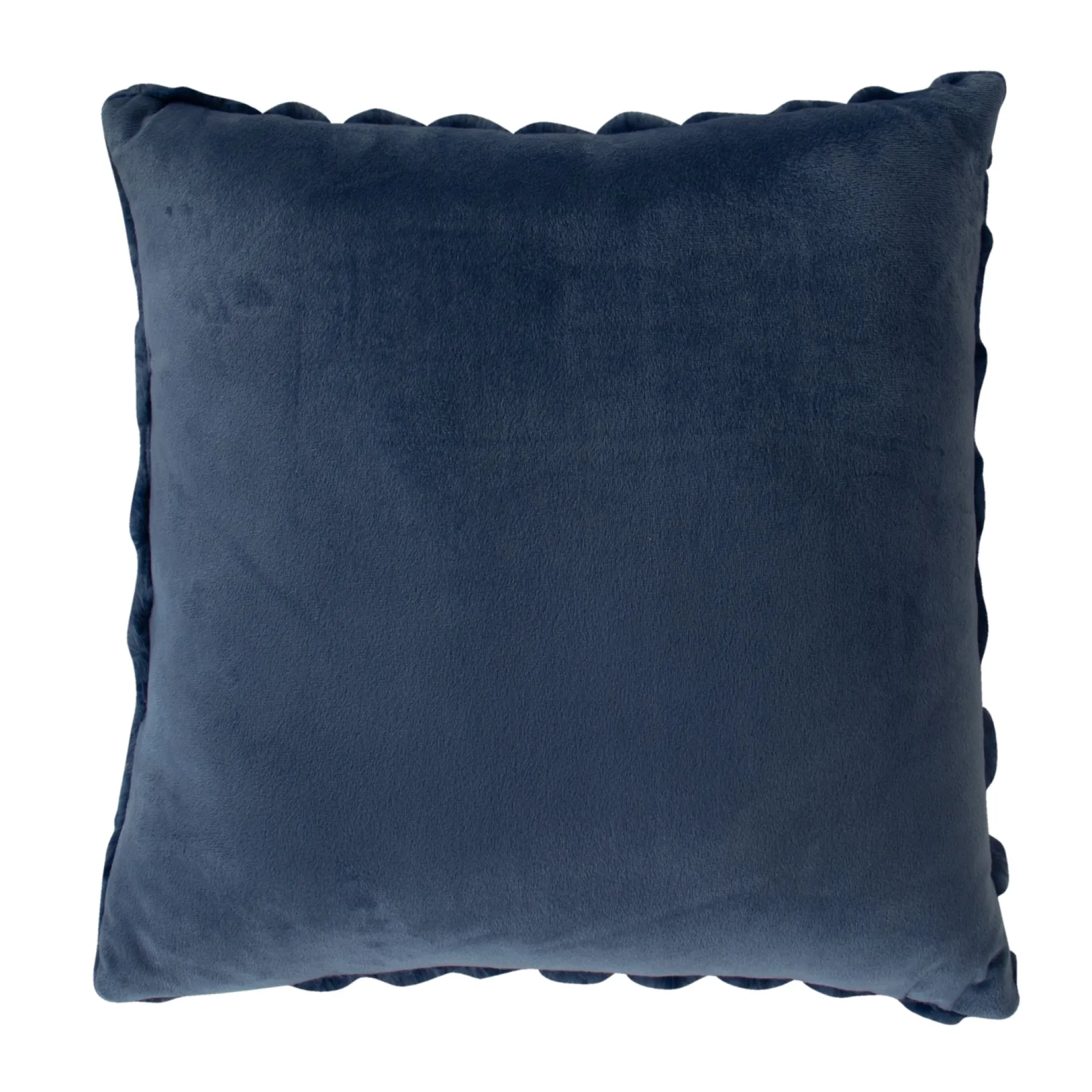 Pyntepude - 45x45 cm - Blå - Fake fur sofapude - Eksklusiv vaffelstruktur - Nordstrand Home