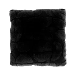 Pyntepude - 45x45 cm - Fake fur - Sort