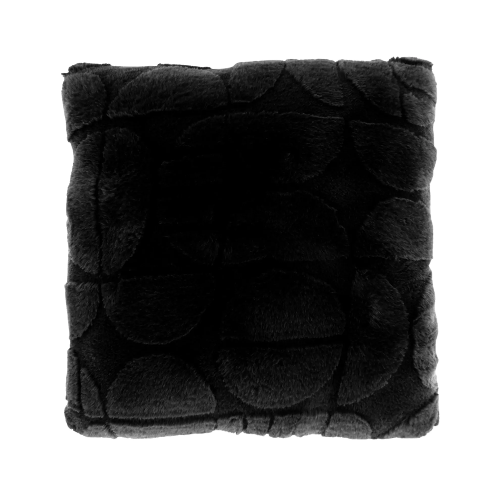Pyntepude - 45x45 cm - Fake fur - Sort