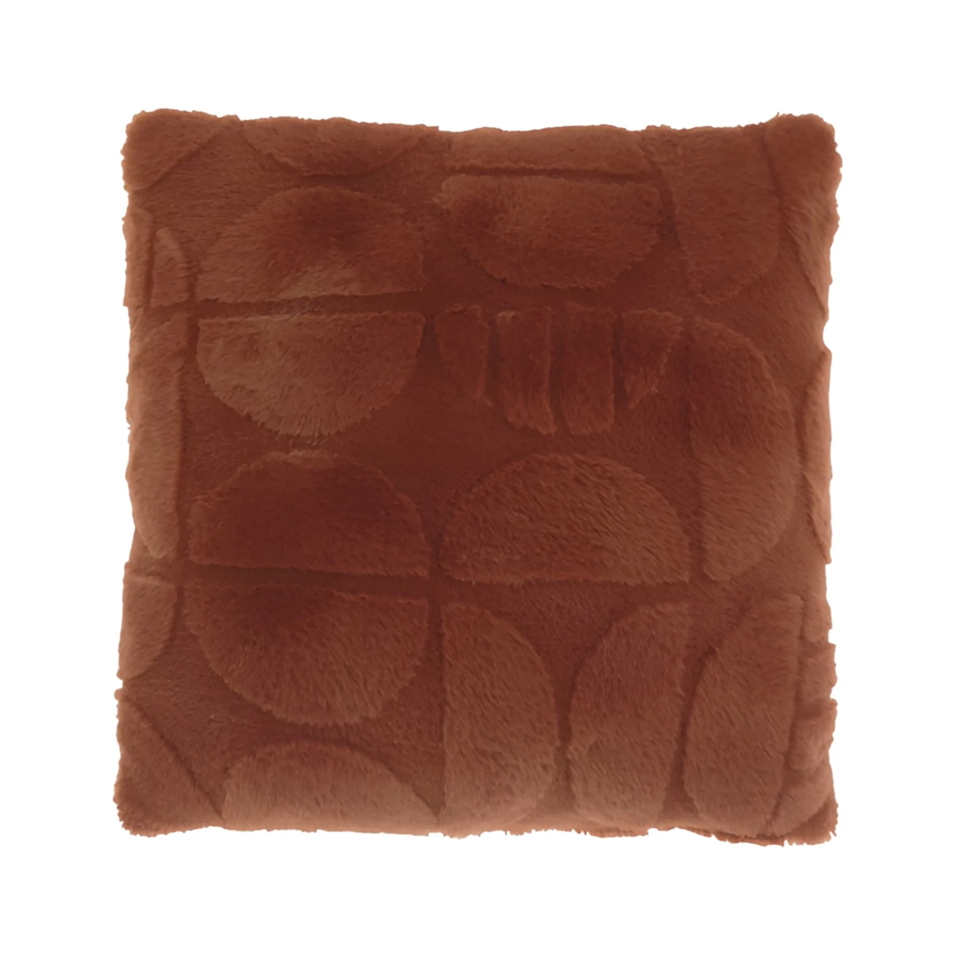 Pyntepude - 45x45 cm - Fake fur - Vinrød