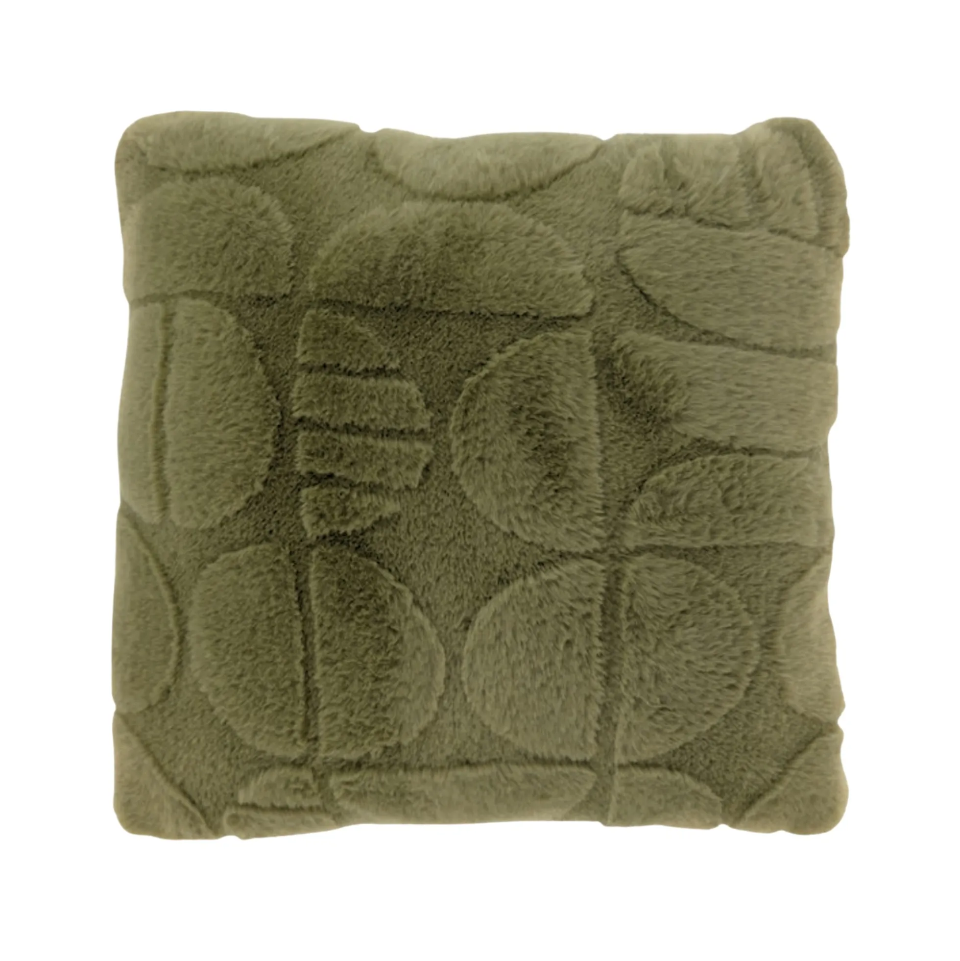 Pyntepude - 45x45 cm - Fake fur - Vinter grøn