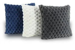 Pyntepude - 45x45 cm - Grå - Fake fur sofapude - Eksklusiv vaffelstruktur - Nordstrand Home